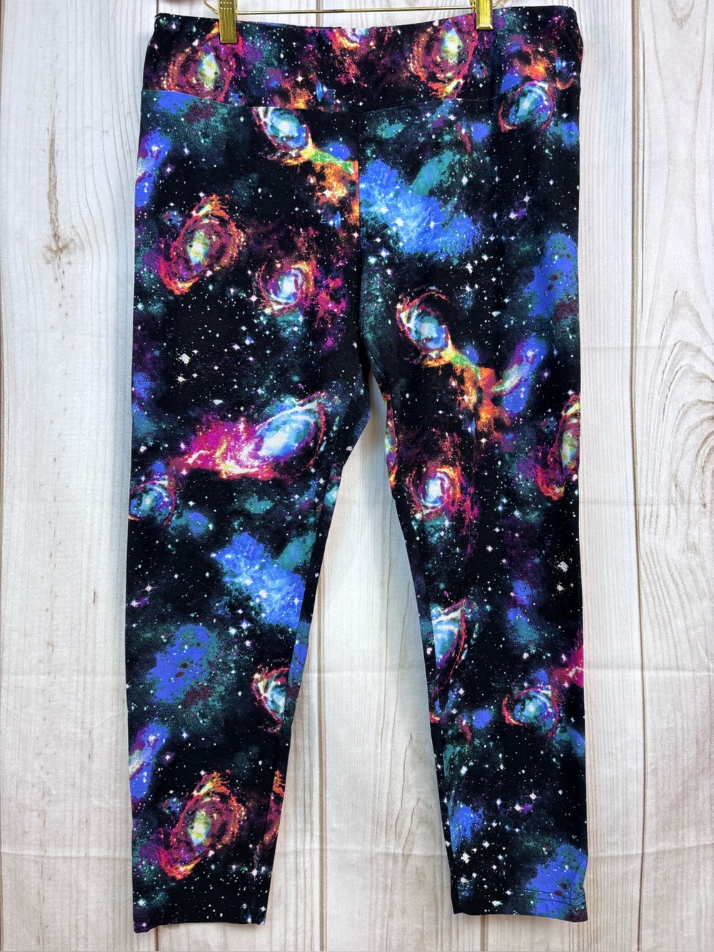 NoBo Leggings Galaxy Print Soft Stretchy Casual Comfort Pants Multicolor Sz 3XL